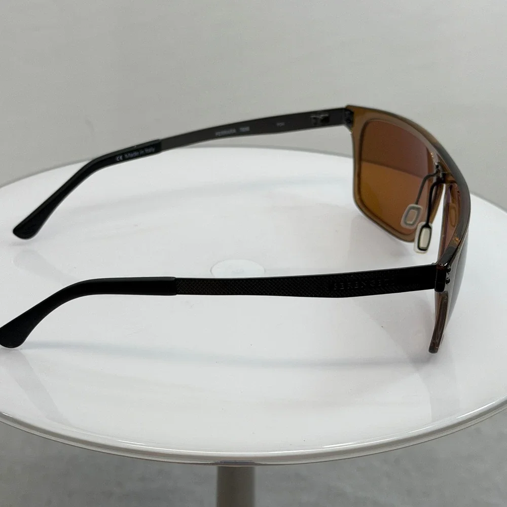 Serengeti Ferrara 7898 Polarized Sunglasses Mens‎ Brown Square Italy NOS
